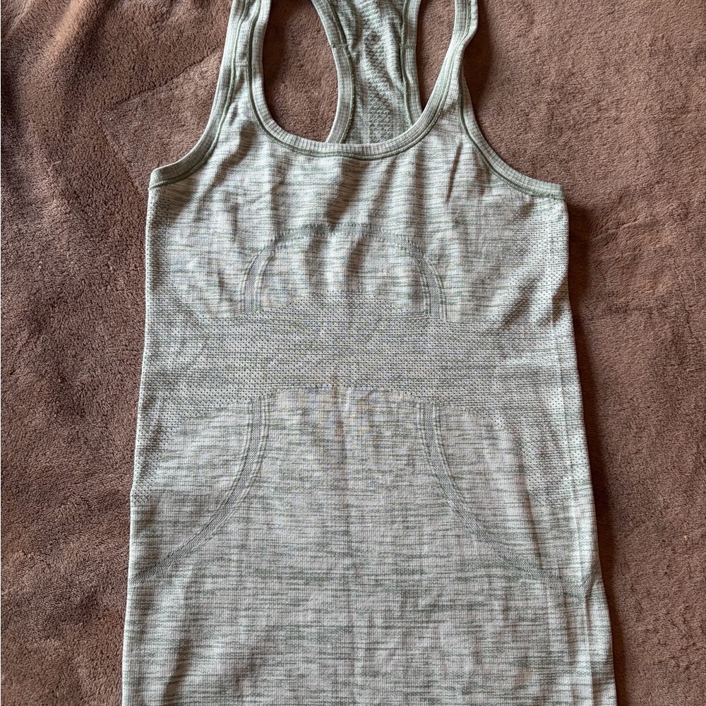 lululemon athletica Heathered Light Gray Racerback Tank